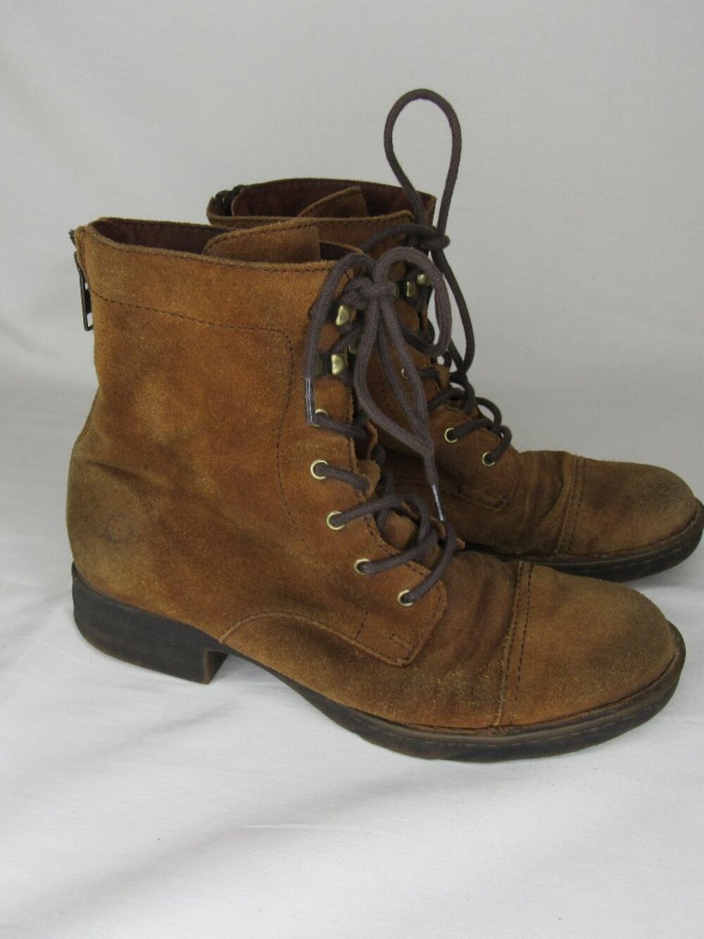 Born Brown Suede Leather KELISA Lace Up Ankle Boots Booties Women's 6.5